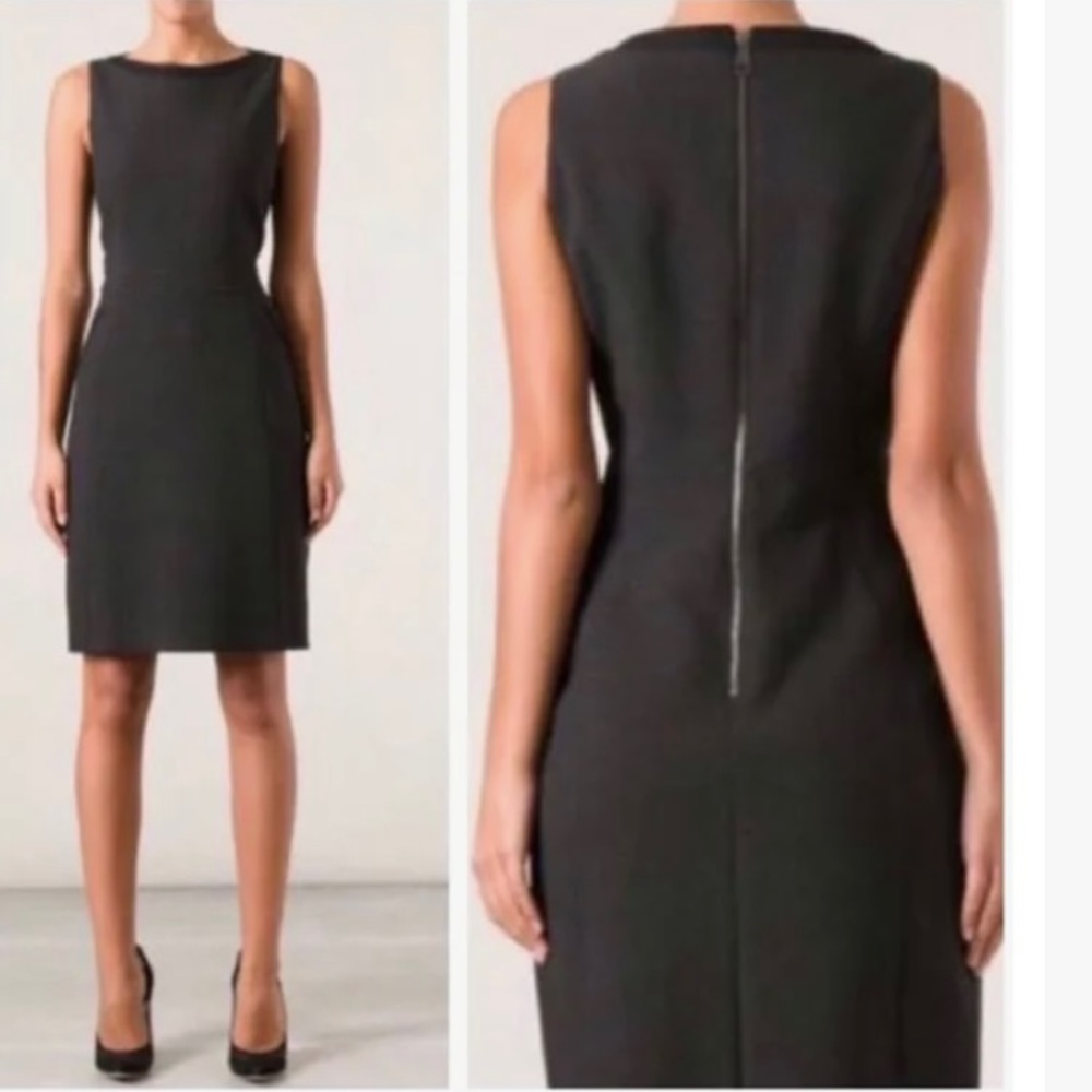 BURBERRY LONDON sleeveless Charcoal Sheath Dress Sz 6 NWOT